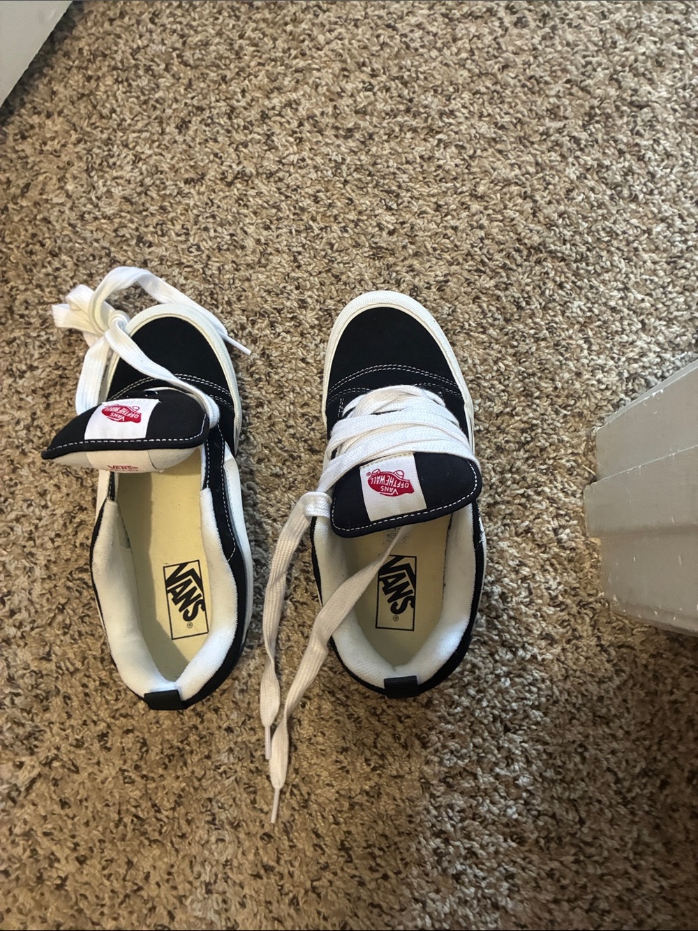 Vans Kids Black and White Low-Top Skate Sneakers